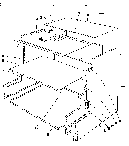 Main Structure Section Diagram and Parts List for 1019036400  Kenmore Range