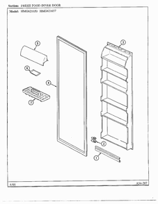 Fresh Food Inner Door Diagram and Parts List for HMG621657  Admiral Refrigerator