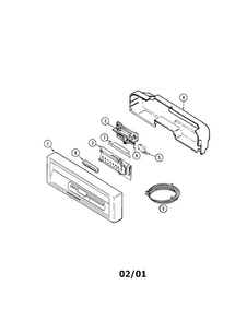 Control Panel Diagram and Parts List for JDB3010AWB  Jenn-Air Dishwasher