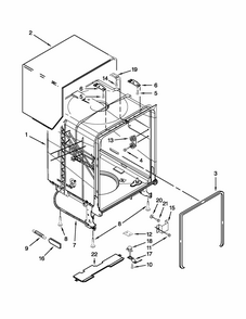 Tub And Frame Parts Diagram and Parts List for MDB4709PAM2  Maytag Dishwasher