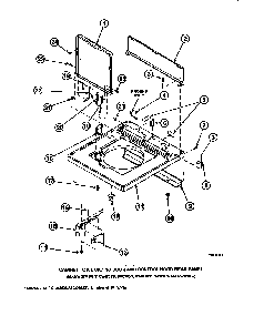 Cabinet Top, Loading Door And Control Hood Rear Panel Diagram and Parts List for CW8202W2-PCW8202W2A  Crosley Washer