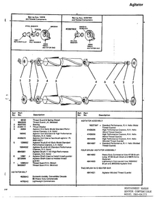 Agitator Assembly Diagram and Parts List for U4371  Hoover Upright Vacuum