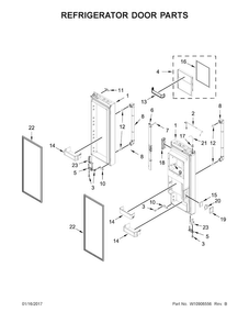 Refrigerator Door Parts Diagram and Parts List for JFFCC72EFP00  Jenn-Air Refrigerator
