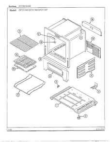 Oven/base Diagram and Parts List for DF251369  Magic Chef Range