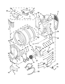 Bulkhead Parts Diagram and Parts List for MGD6000XW2  Maytag Dryer