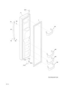 Freezer Door Diagram and Parts List for CRSH268MS9  Crosley Refrigerator