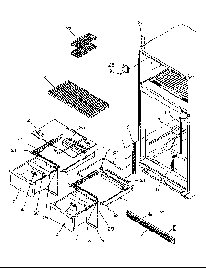 Cabinet Shelving Diagram and Parts List for TA18S2W-P1194503WW  Amana Refrigerator