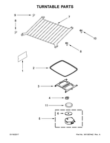 Turntable Parts Diagram and Parts List for MMV5220FW0  Maytag Microwave