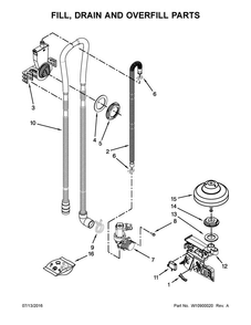 Fill, Drain And Overfill Parts Diagram and Parts List for MDB7949SDZ0  Maytag Dishwasher