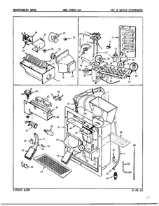 Ice And Water Dispenser Diagram and Parts List for 19993A  Admiral Refrigerator