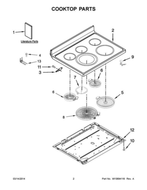02 - Cooktop Parts Diagram and Parts List for YMER8700DE0  Maytag Range
