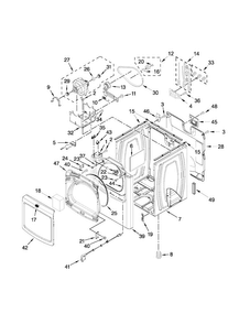 Cabinet Parts Diagram and Parts List for MEDB725BW0  Maytag Dryer