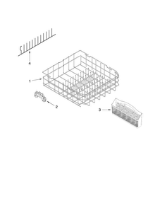 Lower Rack Parts Diagram and Parts List for MDB4709AWS1  Maytag Dishwasher