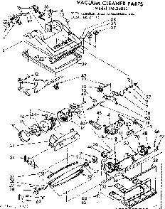 Nozzle And Motor Assembly Diagram and Parts List for 11635852  Kenmore Upright Vacuum