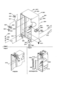 Cabinet/light Swiches/btm. Hinge Diagram and Parts List for SBDE21VPE-P1317201WE  Amana Refrigerator
