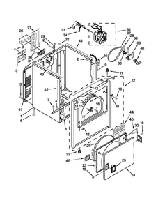 Cabinet Parts Diagram and Parts List for 4GMEDC300YW2  Maytag Dryer
