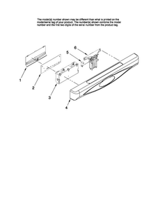 Control Panel And Latch Parts Diagram and Parts List for ADB2500AWB1  Amana Dishwasher