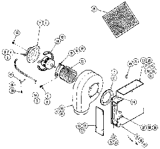 Blower Plenum Diagram and Parts List for CG106B-C  Jenn-Air Cooktop