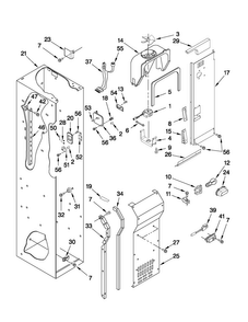Freezer Liner And Air Flow Parts Diagram and Parts List for JS42CXDUDB02  Jenn-Air Refrigerator