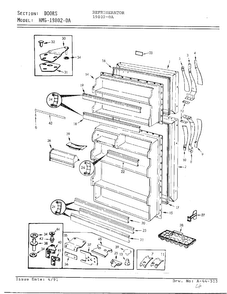 Doors Diagram and Parts List for 19802-0A  Admiral Refrigerator