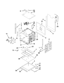 Lower Oven Parts Diagram and Parts List for JJW2727WS02  Jenn-Air Wall Oven