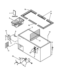 Cabinet Parts Diagram and Parts List for AQC1513TEW04  Amana Freezer