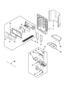 Dispenser Front Parts Diagram and Parts List for MFI2670XEM6  Maytag Refrigerator