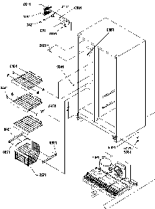 Freezer Shelves And Light Diagram and Parts List for SCD25TBL-P1190428WL  Amana Refrigerator