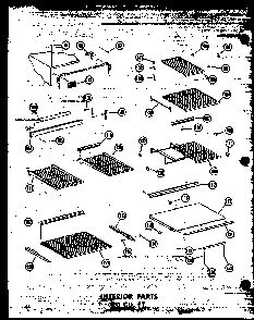 Interior  Parts 20 Cu. Ft. Diagram and Parts List for T16W-P60303-8W  Amana Refrigerator