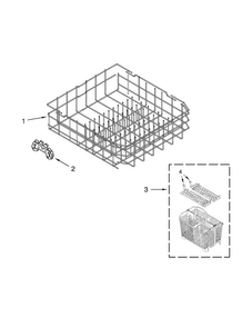 Lower Rack Parts Diagram and Parts List for MDB7609AWW2  Maytag Dishwasher