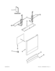 Door And Panel Parts Diagram and Parts List for ADB1400PYB2  Amana Dishwasher