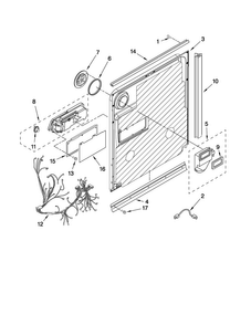 Door And Latch Parts Diagram and Parts List for MDB7709AWS1  Maytag Dishwasher