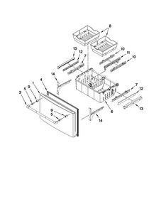 Freezer Door Parts Diagram and Parts List for JFI2089AEP7  Jenn-Air Refrigerator