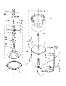 Basket And Tub Parts Diagram and Parts List for 4GNTW4400YQ0  Amana Washer
