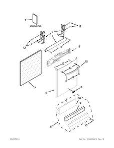 Door And Panel Parts Diagram and Parts List for MDB8959SBW0  Maytag Dishwasher