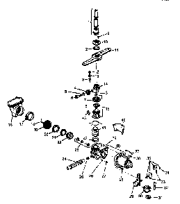 Motor Pump/water Distribution Components Diagram and Parts List for ADU3000C-P1188327W  Amana Dishwasher