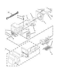 Motor And Ice Container Parts Diagram and Parts List for MFI2269VEB10  Maytag Refrigerator