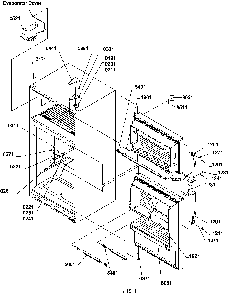 Door, Hinges And Accessories Diagram and Parts List for TLC16V-P1311801WW  Amana Refrigerator