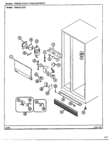 Fresh Food Compartment Diagram and Parts List for 621050  Admiral Refrigerator