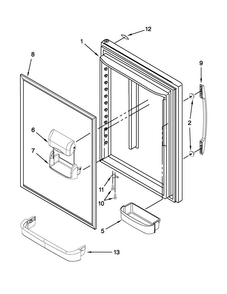 Refrigerator Door Diagram and Parts List for MBR1953YES4  Maytag Refrigerator