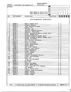 Optional Ice Maker Kit Page 2 Diagram and Parts List for 22844-0A  Admiral Refrigerator