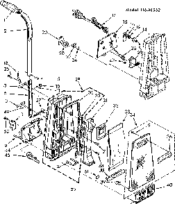 Handle And Bag Housing Diagram and Parts List for 11638852  Kenmore Upright Vacuum
