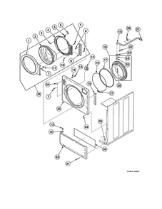 Front Panel/Door Assembly/Door Seal Diagram and Parts List for AFN50FSP111TW01  Speed Queen Washer
