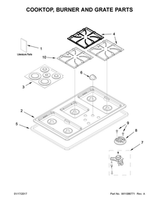 Part Location Diagram of W10218219 Whirlpool CAP-BURNER