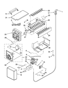Icemaker Parts Diagram and Parts List for JS42SEDUDW01  Jenn-Air Refrigerator