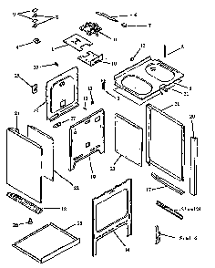Cabinet Assembly Diagram and Parts List for ESF32002L P1130944NL Caloric Range