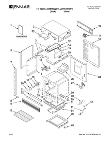 Oven Parts Diagram and Parts List for JGW8130DDW15  Jenn-Air Wall Oven