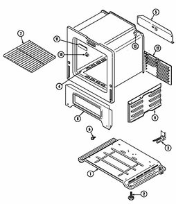 Oven/base Diagram and Parts List for S31000PAWD  Maytag Range