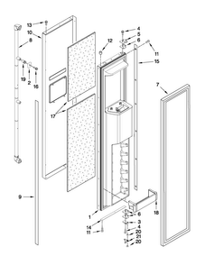 Freezer Door Parts Diagram and Parts List for JS42PPDUDB14  Jenn-Air Refrigerator