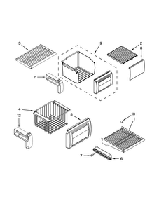 Freezer Shelf Parts Diagram and Parts List for JS42NXFXDW05  Jenn-Air Refrigerator